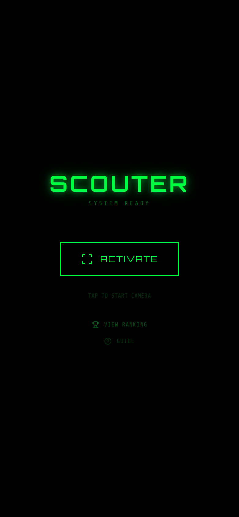 SCOUTER ACTIVATE button screen